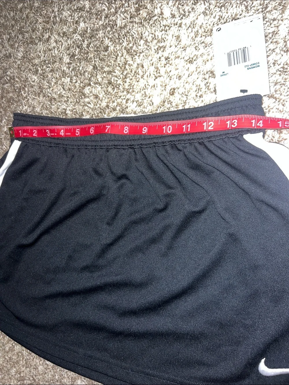 NWT! Nike Black Athletic Skirt w/ White Stripe and White Swoosh Accent Size MED